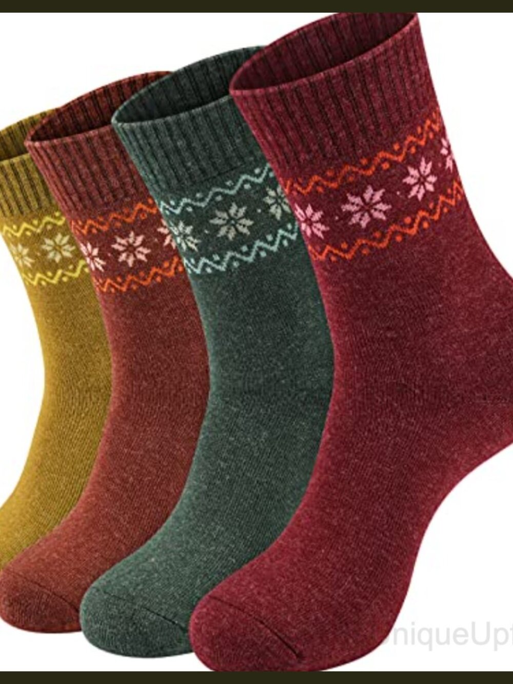 Merino Wool Hiking Thermal Crew Socks 4 Pairs Women Warm Winter